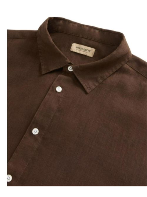 LINEN SHIRT WOOLRICH | CFWOSI2013MRUT528410026 SLATE BLACK